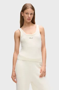 Женская белая майка signature cosy Белый S Karl Lagerfeld A4W44004