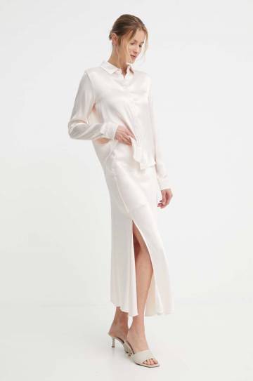 Юбка Answear Lab цвет розовый maxi прямая Юбка Answear Lab цвет розовый maxi прямая