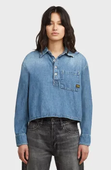 Женская голубая джинсовая рубашка Boxy day Голубой L G-Star RAW D26297,D946