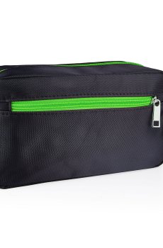 Косметичка черная с зеленой молнией (AuC2024-6)