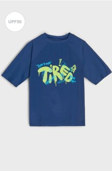 Дитяча футболка для плавання UPF 50 - темно-синій