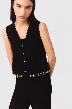 Женский черный жилет Черный 38 MAJE MFPTO01292_Black