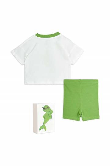 Комплект для младенцев Mini Rodini Dolphin цвет зелёный Комплект для младенцев Mini Rodini Dolphin цвет зелёный