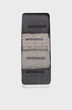 Мужские серые носки (4 пары) GIFTBOX AOP Серый ONESIZE Calvin Klein 701235980