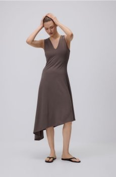 Reserved - Асиметрична сукня-міні - бежевий - 694KS-80X