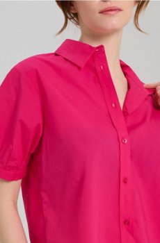 Сорочка блуза з пишними рукавами - фуксія