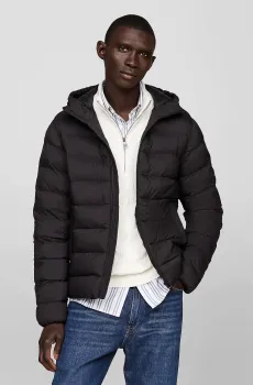 Мужская черная куртка MID WEIGHT HOODED JACKET Черный M Tommy Hilfiger MW0MW37257