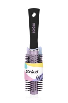 Щетка-браш для волос Sovart непродуваемая, фиолетовая, диаметр 25 мм