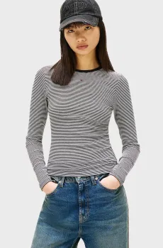 Женский лонгслив в полоску SLIM ESSENTIAL Разноцветный L Tommy Jeans DW0DW17387