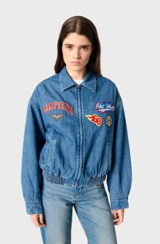 Женская синяя джинсовая куртка Синий 38 MAJE MFPBL00786_Blue