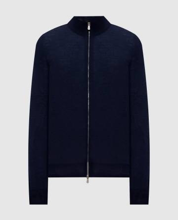 Кардиган из шерсти и кашемира синего цвета