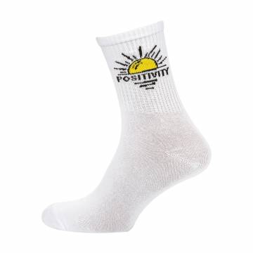 Носки женские Siela RT1322-065 Positivity высокие, спортивные, белые, размер 36-39 Носки женские Siela RT1322-065 Positivity высокие, спортивные, белые, размер 36-39