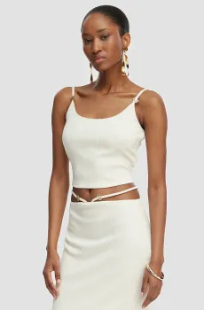 Женский белый топ Белый XS Guess E6GP01.KG322;G047