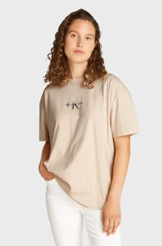 Женская бежевая футболка GRADIENT MONOLOGO BF TEE Бежевый XS Calvin Klein Jeans J20J225521