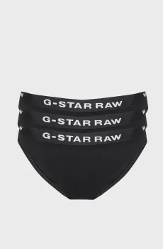 Женские черные трусики (3 шт) Brief Черный M G-Star RAW D23775,D516