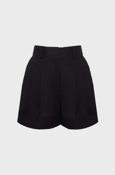 Женские черные льняные шорты LINEN VISCOSE SHORT Черный 8 DKNY P3DWCR08