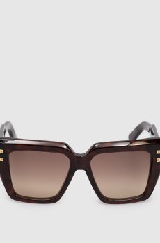 Коричневые солнцезащитные очки B-Famе с золотом 18 карат