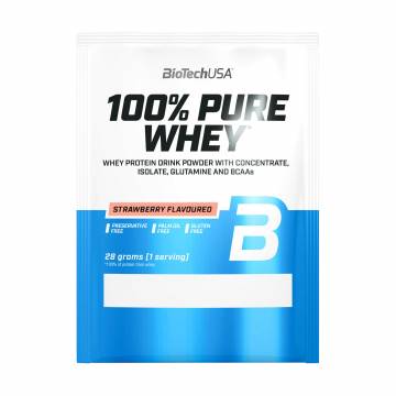 Протеин BioTech USA 100% Pure Whey Клубника, в порошке, 28 г Протеин BioTech USA 100% Pure Whey Клубника, в порошке, 28 г