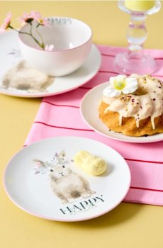 Набір тарілок з малюнком кроликів 2 pack - різнобарвний