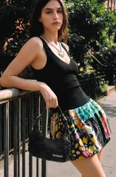 Desigual Floral Printed Balloon Mini Dress