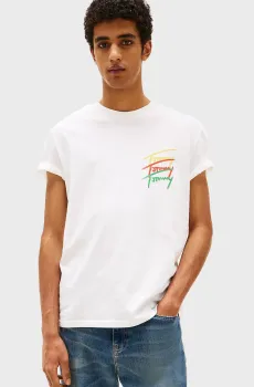Мужская белая футболка REG TWISTED SIGNTR TEE EXT Белый L Tommy Jeans DM0DM20771