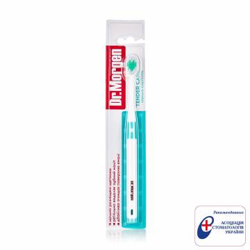 Зубная щетка Dr. Morgen Tender Care средней жесткости, зеленая, 1 шт Зубная щетка Dr. Morgen Tender Care средней жесткости, зеленая, 1 шт