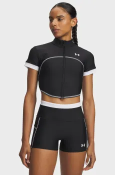 Женская черная спортивная кофта UA HeatGear Novelty SS FZ Черный L Under Armour 6013658-001