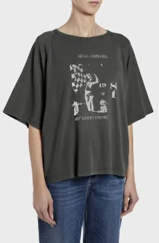 Женская черная футболка Черный XS Replay W3447C.000.23995A