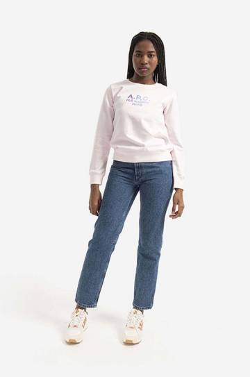 Хлопковая кофта A.P.C. Sweat Mathilda женская цвет розовый с принтом COEBH.F27712-ROSE Хлопковая кофта A.P.C. Sweat Mathilda женская цвет розовый с принтом COEBH.F27712-ROSE
