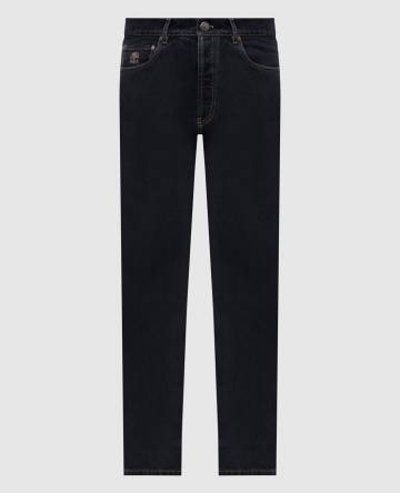 Черные джинсы с логотип патч Черные джинсы с логотип патч