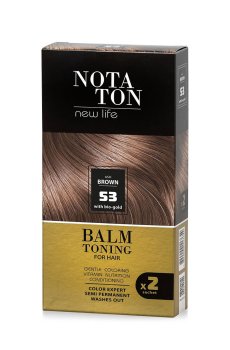 Тонирующий бальзам для волос Notaton New Life Balm Toning с био-золотом, 53 Коричнево-пепельный, 2*30 мл