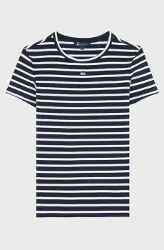 Женская футболка в полоску ESSENTIAL RIB Разноцветный XS Tommy Jeans DW0DW17383