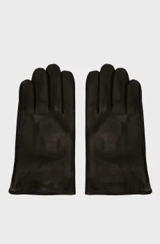 Мужские черные кожаные перчатки CLASSIC LEATHER GLOVES Черный M-L Calvin Klein K50K512543