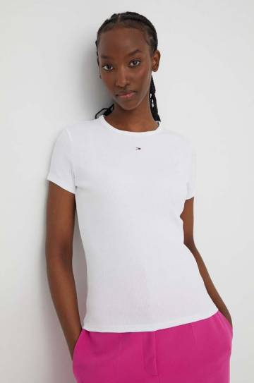 Футболка Tommy Jeans женская цвет белый DW0DW17383 Футболка Tommy Jeans женская цвет белый DW0DW17383