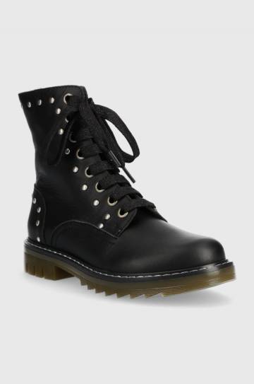 Детские кожаные ботинки Pom Dapi SID HI STUD цвет чёрный