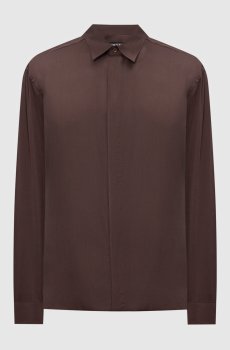 Коричневая рубашка с шелком