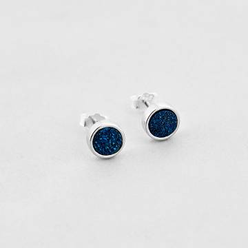 Серебряные серьги Minimal 2373-50рГ-darkblue/ВС-383(с) Серебряные серьги Minimal 2373-50рГ-darkblue/ВС-383(с)