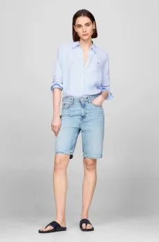 Женские голубые джинсовые шорты DNM SLIM SHORT HW ASH WRN Голубой 27 Tommy Hilfiger WW0WW41326