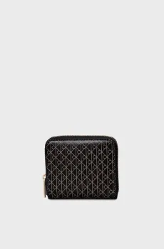 Женский черный кошелек с узором EMBLEM AOP SQUARE Черный ONESIZE Calvin Klein LV04F1089G