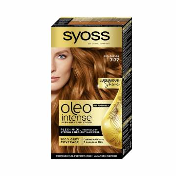 Безаммиачная стойкая краска для волос SYOSS Oleo Intense с маслом-активатором 7-77 Яркий медный, 115 мл Безаммиачная стойкая краска для волос SYOSS Oleo Intense с маслом-активатором 7-77 Яркий медный, 115 мл