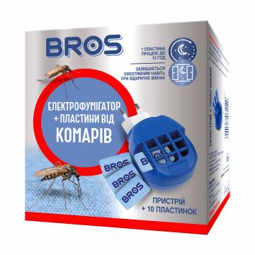 Инсектицидный набор Bros (электрофумигатор, 1 шт + пластины от комаров, 10 шт) Инсектицидный набор Bros (электрофумигатор, 1 шт + пластины от комаров, 10 шт)