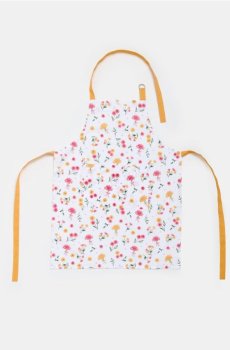 Фартух з квітами - пастельний рожевий