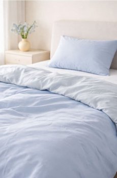 Комплект двосторонньої постільної білизни - блакитний