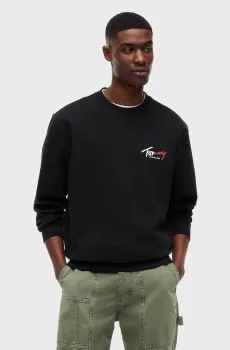 Мужской черный свитшот REG ENTRY SIGN CNCK EXT Черный M Tommy Jeans DM0DM23116