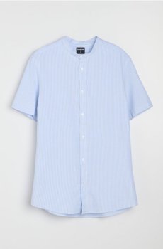 Бавовняна смугаста сорочка - блакитний