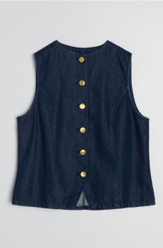 Джинсова жилетка з ліоцелу з домішкою бавовни - steel blue
