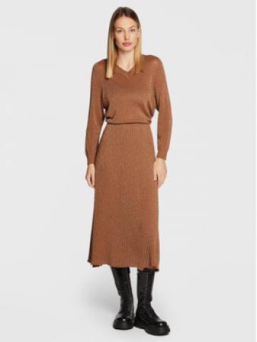 Liviana Conti Трикотажна сукня L2WB26 Золотий Regular Fit Liviana Conti Трикотажна сукня L2WB26 Золотий Regular Fit