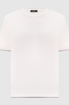 Футболка цвета айвори с узором логотипа монограммы