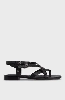Женские черные кожаные сандалии TAMPER Черный 36 Guess FLJTAMLEA03
