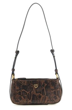 Pinko Animal Printed Leather Shoulder Bag